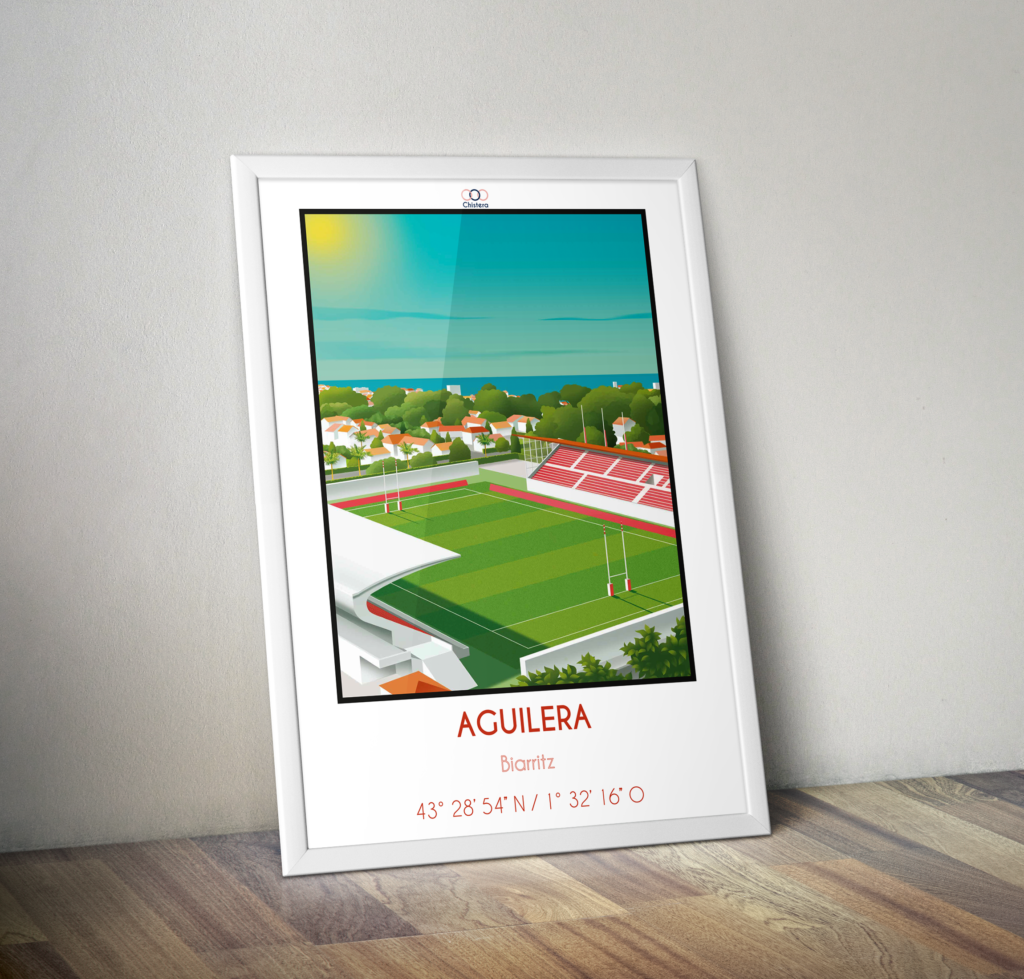 stade Aguilera affiche déco biarritz