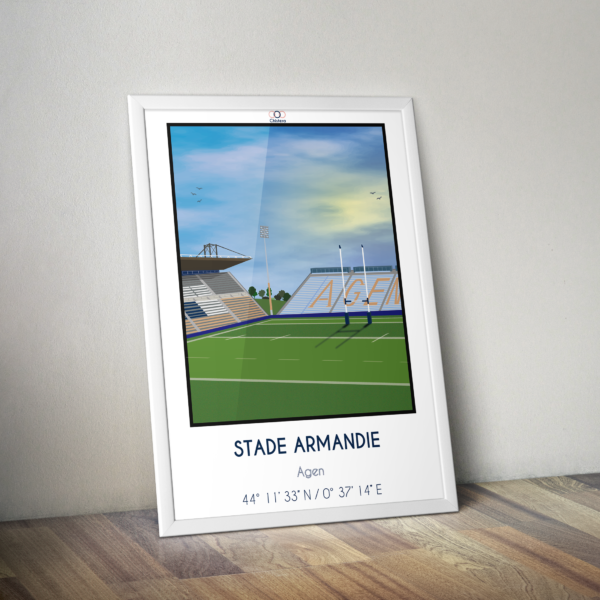 affiche déco Agen rugby armandie