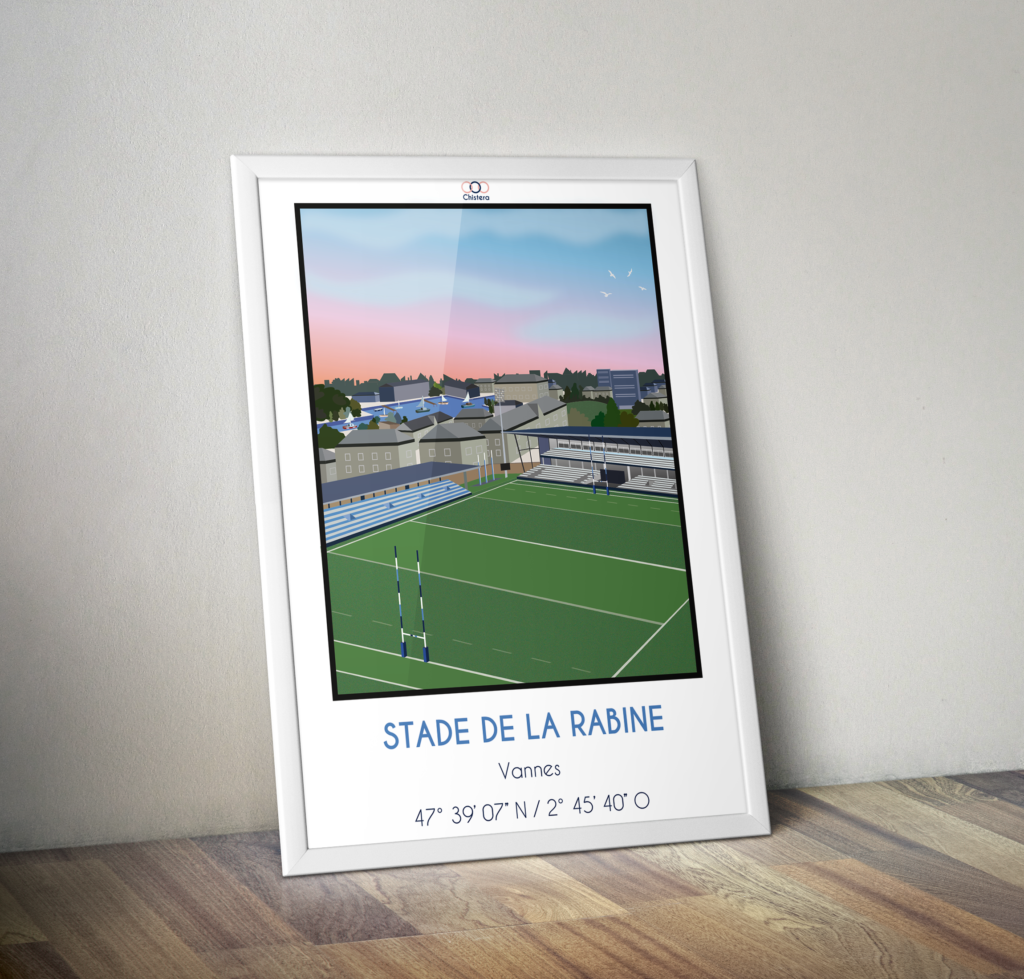 affiche déco RC vannes rugby Bretagne