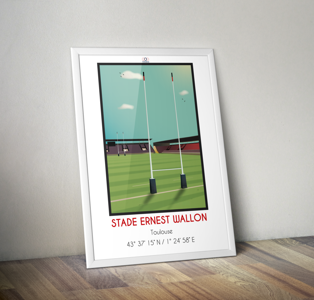 affiche déco rugby stade toulousain